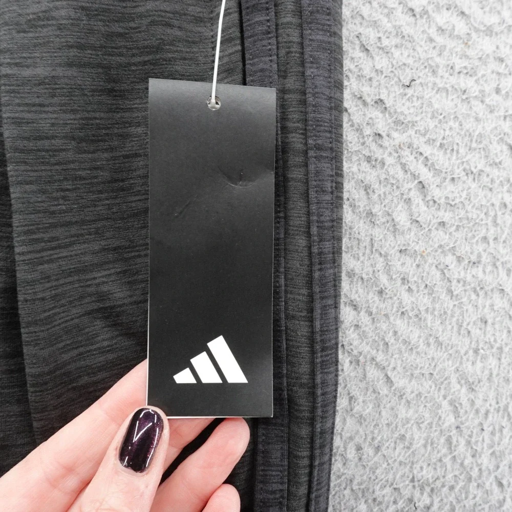Adidas Girls Melange Joggers Black Heathered Tapered Pants XS 6/6X NEW‎